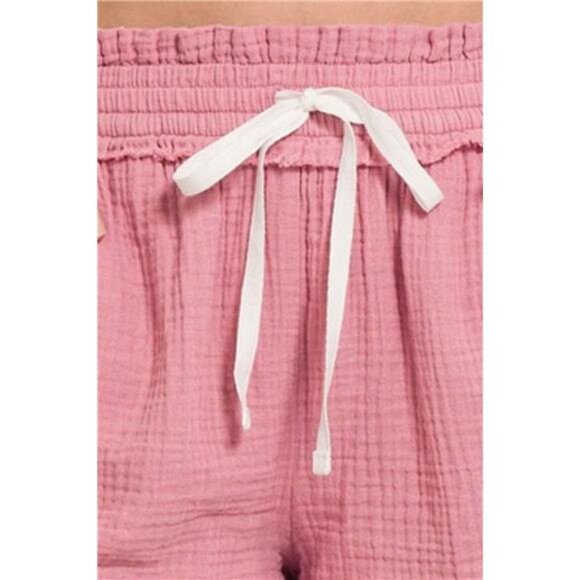 Zenana Double‎ Gauze Elasticband Drawstring Waist Shorts - Picture 3 of 3